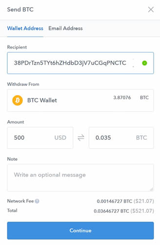 coinbase wallet transactions