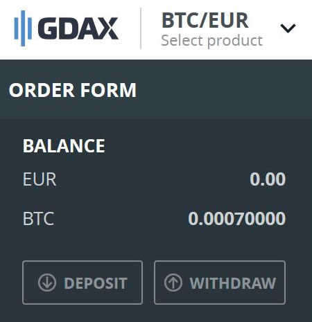 GDAX wallet